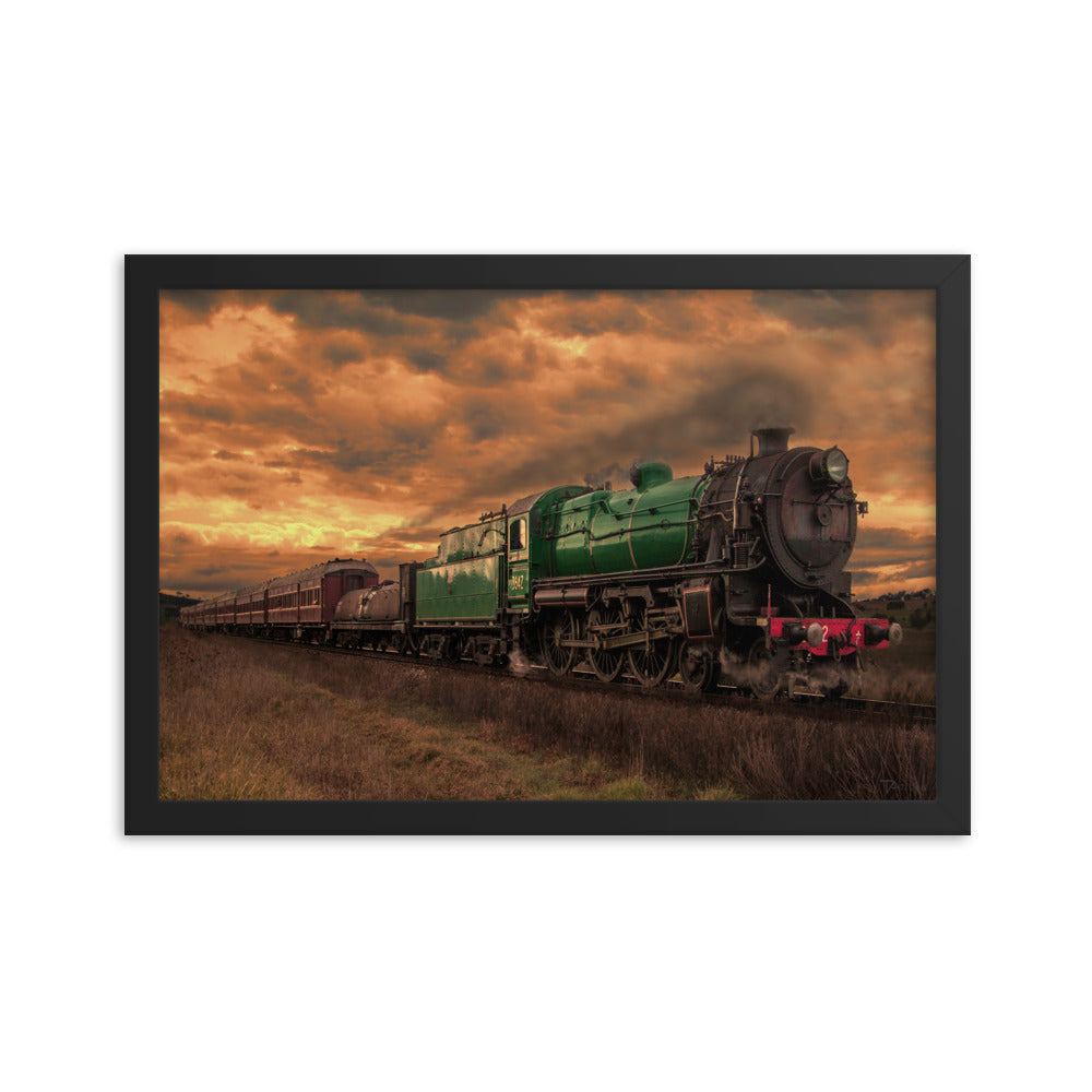 Steam Train Sunset Framed Photo - Tazloma