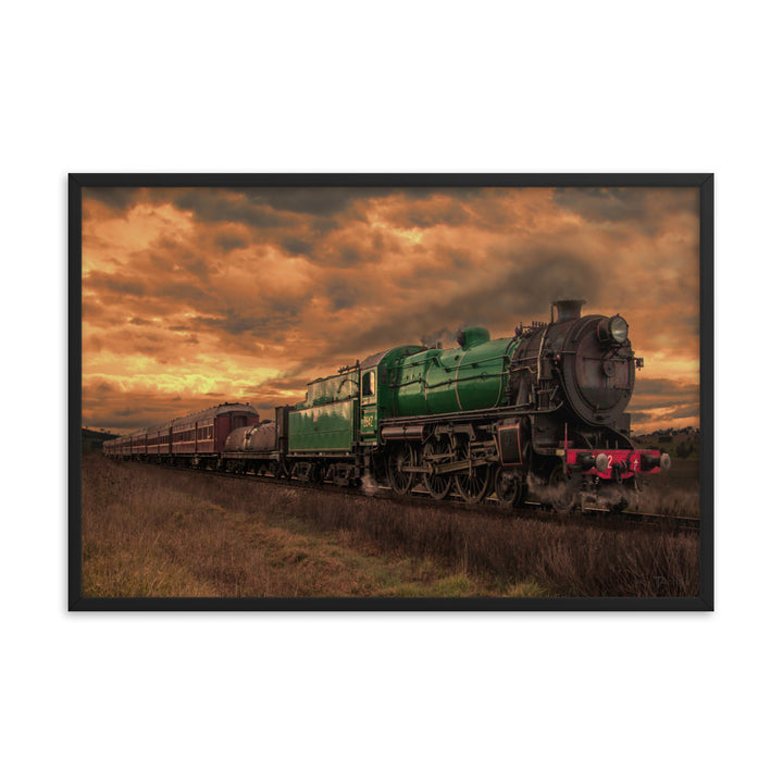 Steam Train Sunset Framed Photo - Tazloma