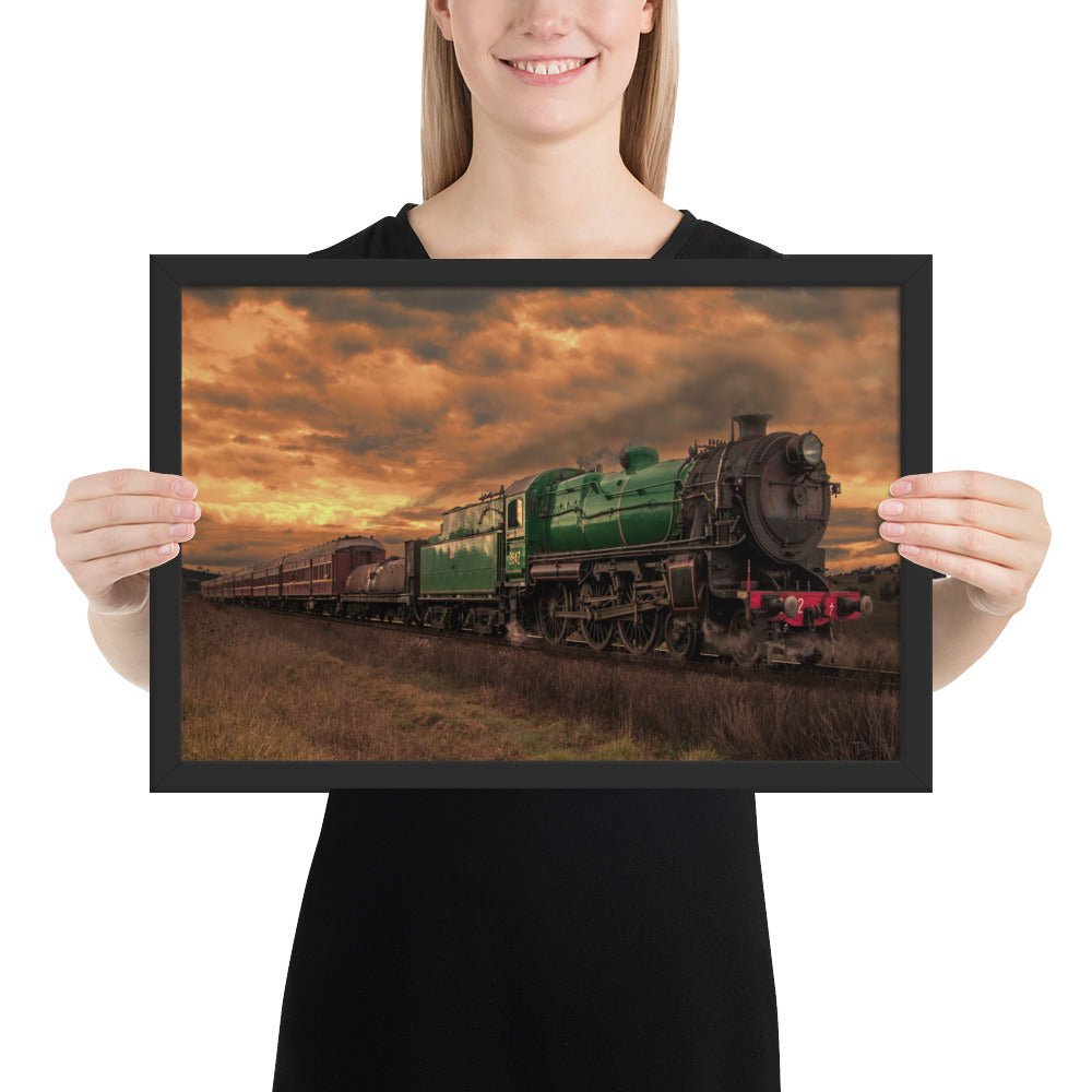 Vintage Steam Train Framed Photo - Tazloma