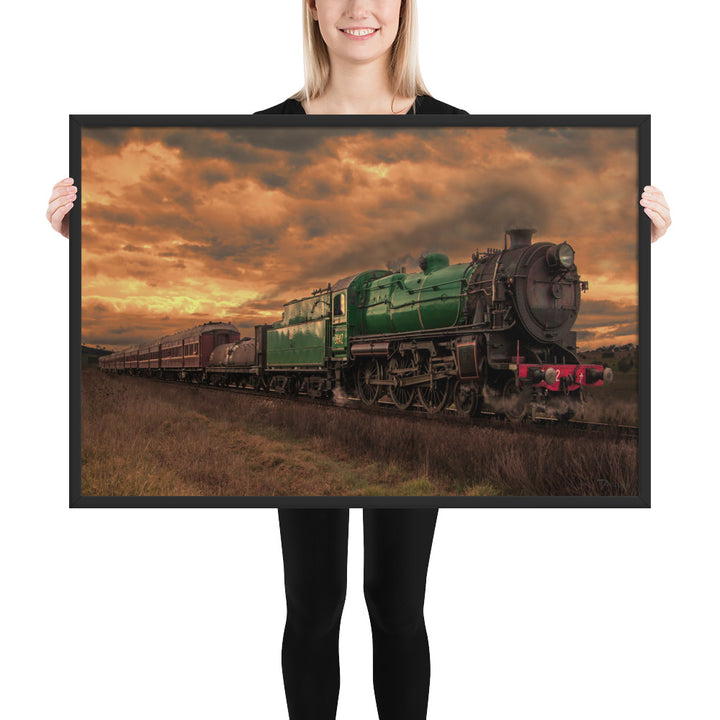 Vintage Steam Train Framed Photo - Tazloma