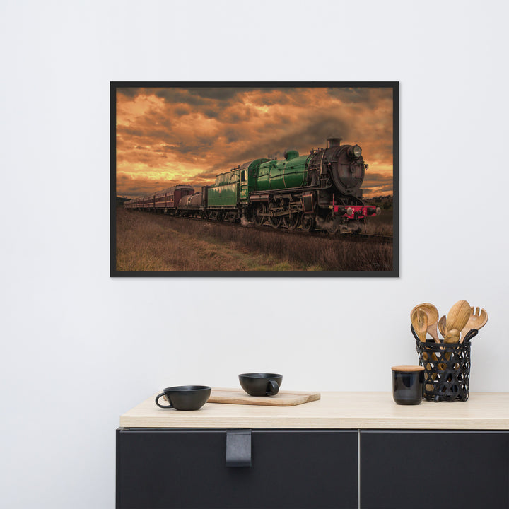 Vintage Steam Train Framed Photo - Tazloma