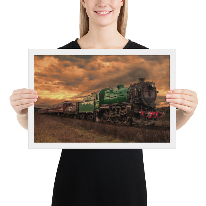 Vintage Steam Train Framed Photo - Tazloma