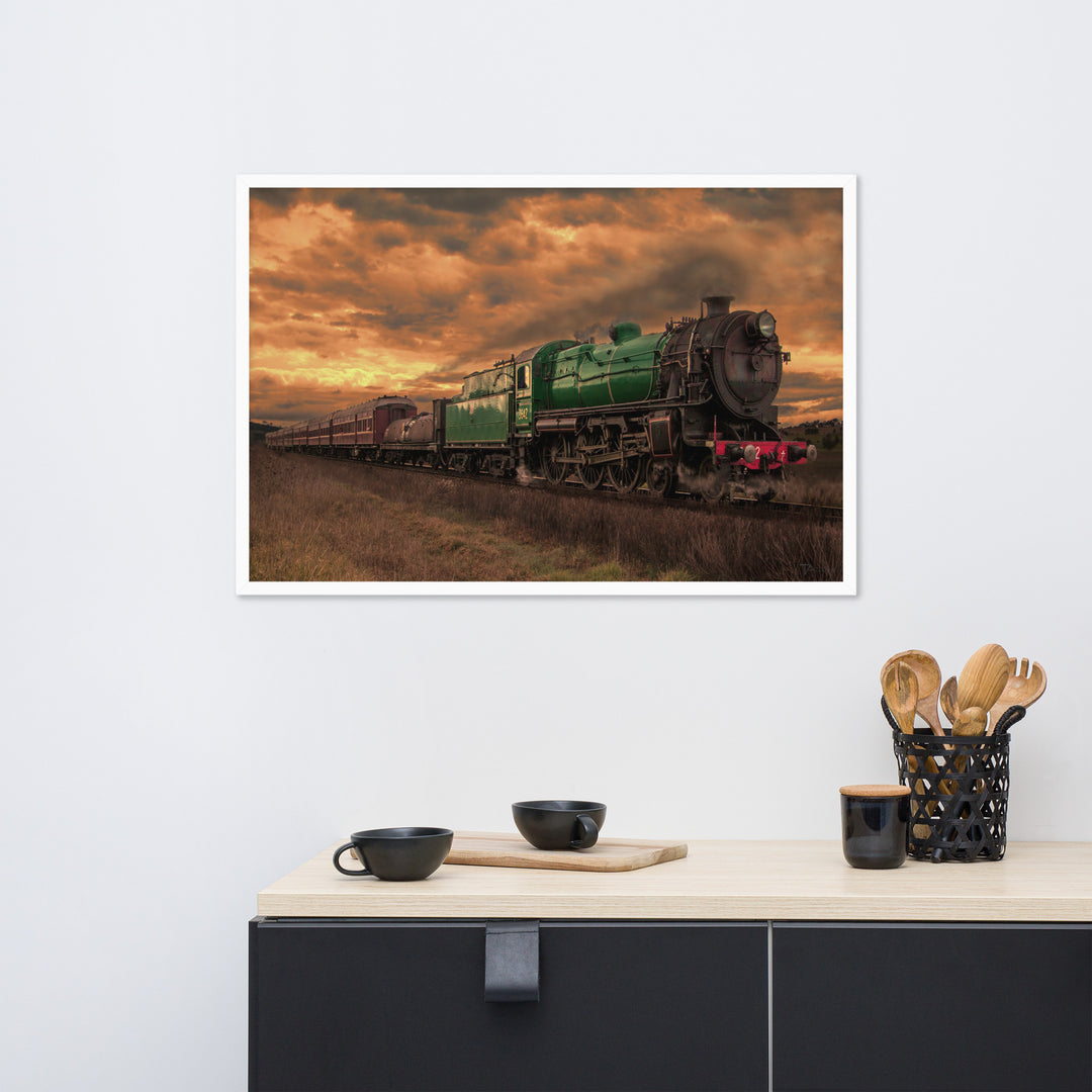 Vintage Steam Train Framed Photo - Tazloma